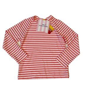 NWT James & Lottie Size 6 Red Stripe Rash Guard